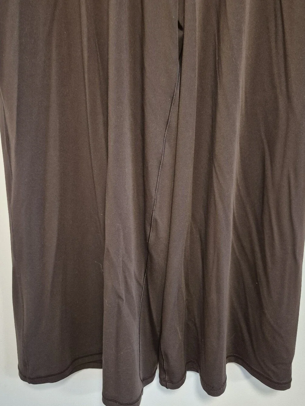 Aerie Real Me Foldover Super Wide Leg Pant Chocolate Brown Stretchy Women's Sz S - Picture 6 of 11
